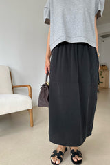 Cocoon Drawstring Midi Skirt