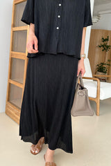 Pleats Maxi Skirt