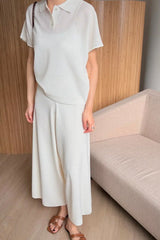 Crop Knit Wide Pant