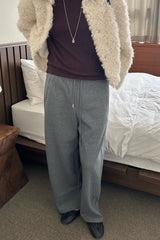 Comma Banding Pants in Grey, women's banded wide leg pants