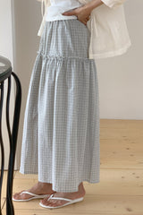 Two-Tier Check Maxi