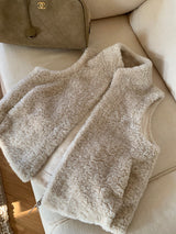 Boucle Vest Jacket, women's boucle zip vest jacket