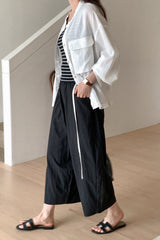 Pocket Linen Shirring Jacket