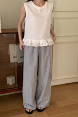 Double Ruffle Sleeveless Blouse