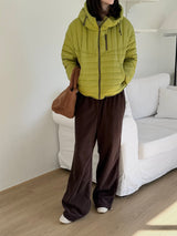 Lightweight Down Puffer Jacket in Olive, women's lightweight down hooded puffer jacket