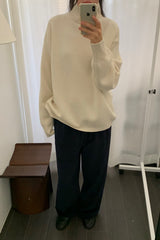Flora Wool Turtleneck in Ivory, women's wool turtleneck sweater
