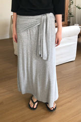 Waist Tie Jersey Skirt