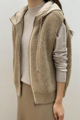 Boucle Hood Zip-Up Vest
