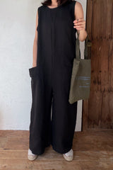 Pure Linen Sleeveless Jumpsuit
