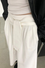 Waist Tie A-Line Skirt