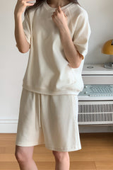 Waffle Short Sleeve Top