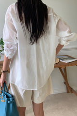 Crinkled Sheer Blouse