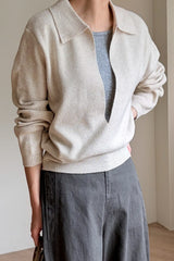 Deep V Collar Double Knit