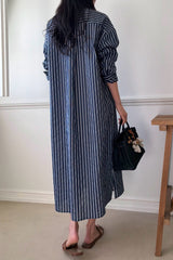 Clean Stripe Shirt Dress