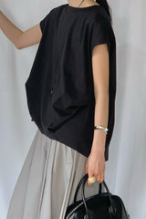 Back Pleat French Sleeve Tee