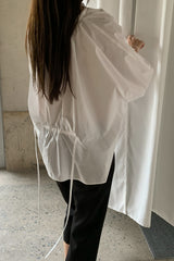 Shirred Neck Volume Sleeve Blouse