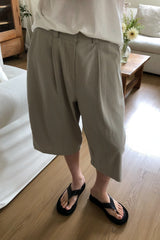 Wide Leg Cotton Half Pant