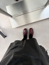 FB609 Flat in Wine, glossy round toe flat shoes
