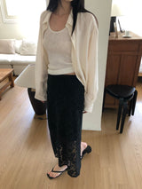 Floral Lace Maxi Skirt