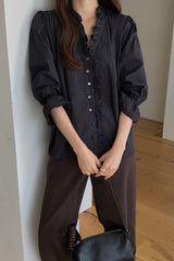 Check Ruffle Blouse