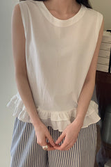 Double Ruffle Sleeveless Blouse