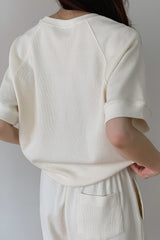 Waffle Short Sleeve Top