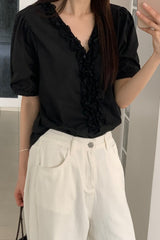 Puff Sleeve Frill Blouse
