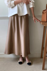 Elegant Satin Flare Skirt