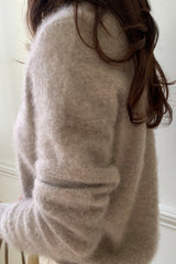 Wool Cashmere Sweater in Beige, women's wool cashmere sweater