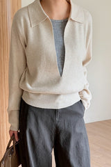 Deep V Collar Double Knit