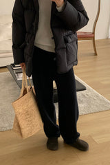 Raccoon Knit Pants, women's raccoon wool knit pants