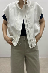 Linen Zip Vest Jacket