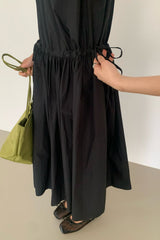 Drawstring Waist Gathered Dress