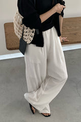 Textured Tie Pants