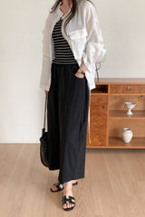 Pocket Linen Shirring Jacket