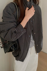 Plaid Bonded Blouson
