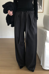 Soft Tie-Waist Wide Slacks