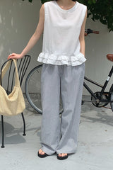 Double Ruffle Sleeveless Blouse