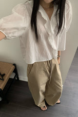 Pintuck Ruffle Blouse