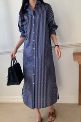 Clean Stripe Shirt Dress