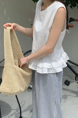 Double Ruffle Sleeveless Blouse