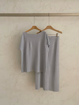 Boatneck Skirt Set
