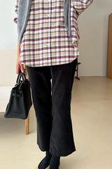 Jen Span Pants in Black, stretch corduroy bootcut pants