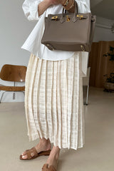 Check Pleat Banded Skirt