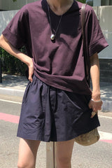 Curved Pocket Cotton Shorts