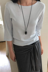 Boatneck Elbow Sleeve Tee