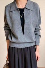 Deep V Collar Double Knit