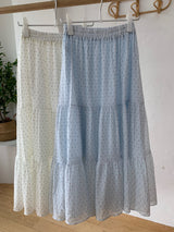 Tiered Polka Dot Maxi Skirt