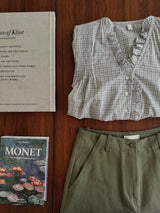 Check Ruffle Blouse