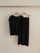 Boatneck Skirt Set